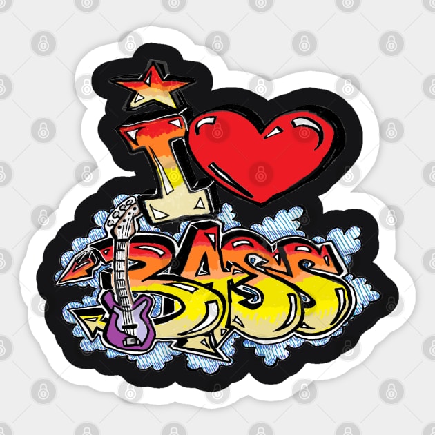 i heart bass 1 Sticker by LowEndGraphics